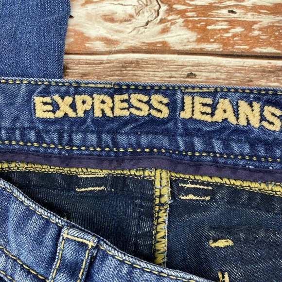 Express Bootcut Jeans Size 6 Stretch Medium Wash - Picture 4 of 7